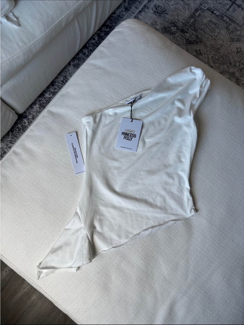 Brand new Princess Polly vulnerable one shoulder top white